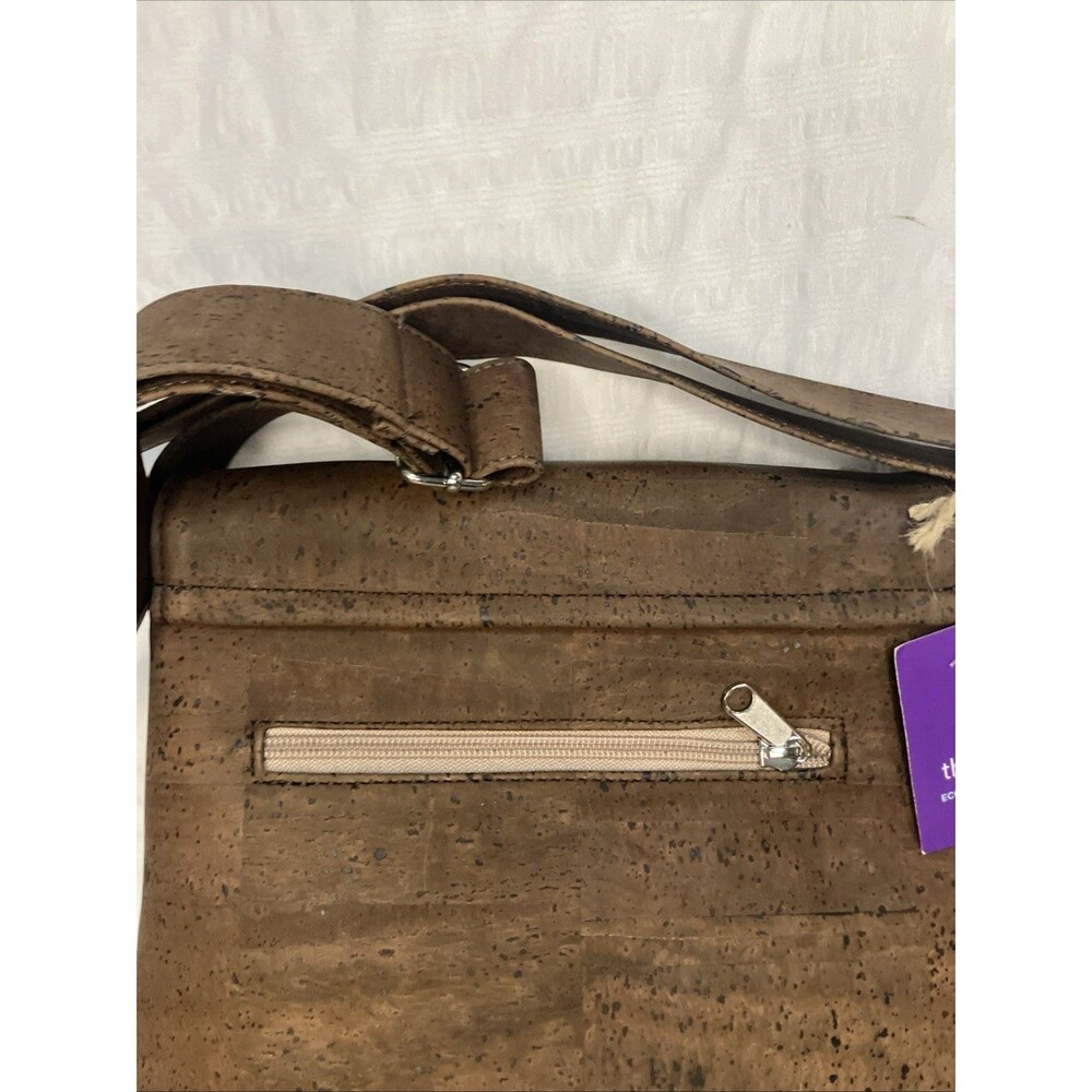 New W/tag Thistle + Cork Eco-Friendly Cork Like Style Purse Crossbody Bag Brown - Picture 3 of 12